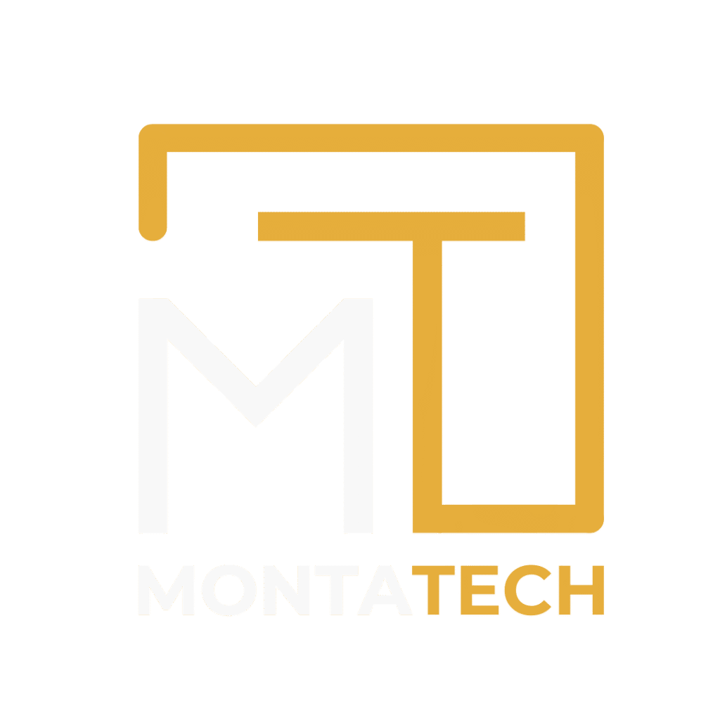 Logo MONTATECH blanc montage industriel