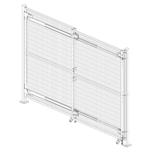 Porte hybrique pour cloison grillagée Satech par montatech