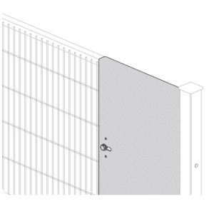 Extension de panneau en tôle pour cloison grillagée