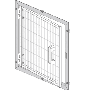 Fenêtre guichet pour cloison grillagée