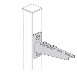 Support frontal pour chemin de cable sur cloisons grillagées